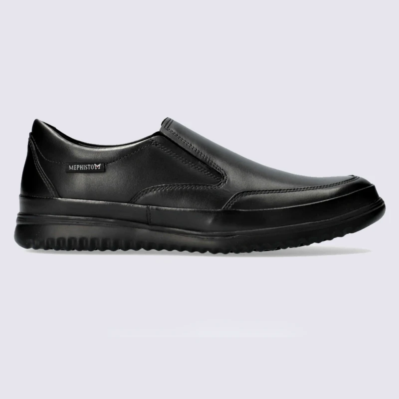 Slip-on Mephisto, Chaussures Ă Enfiler Homme En Cuir Lisse Noir