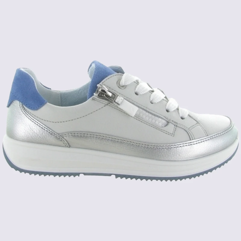 Sneakers Ara, Sneakers élégante Et Confortable Pour Femme En Cuir Gris – Image 2