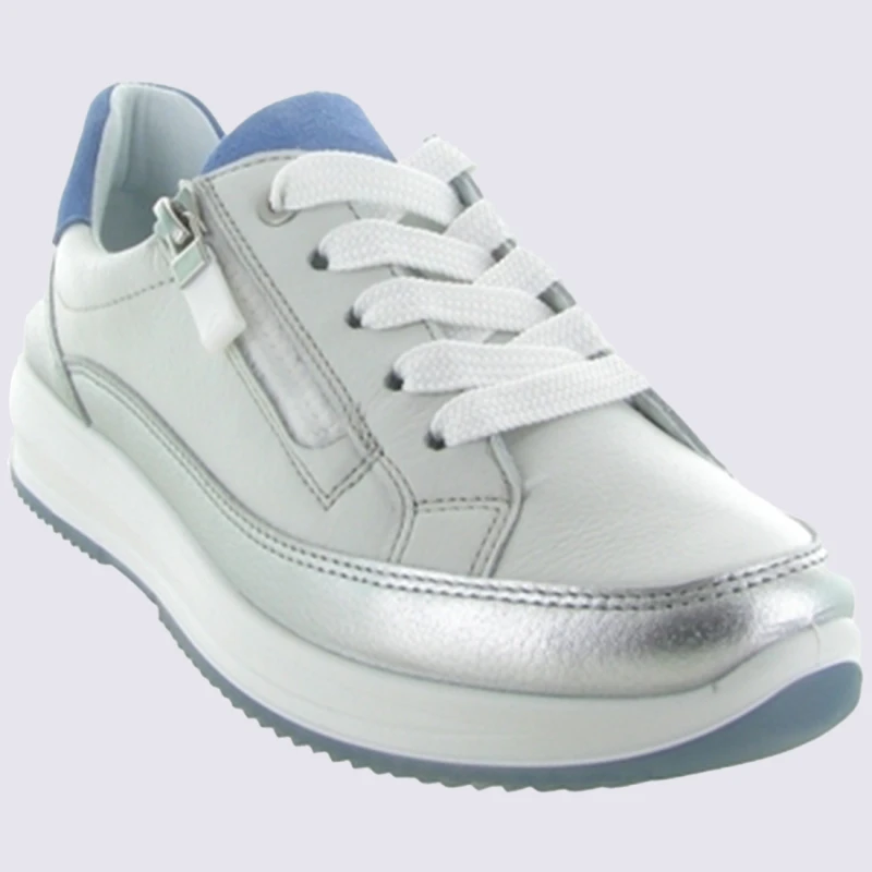Sneakers Ara, Sneakers élégante Et Confortable Pour Femme En Cuir Gris – Image 3