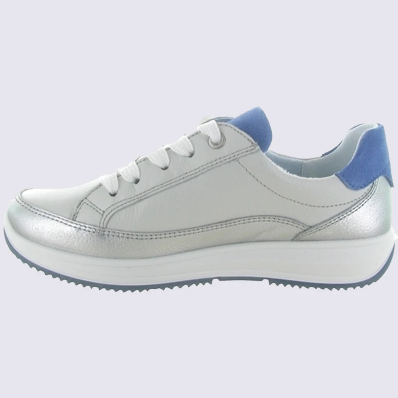 Sneakers Ara, Sneakers élégante Et Confortable Pour Femme En Cuir Gris