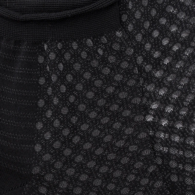 Socquettes Doré Doré, Socquettes élégantes Semi-transparentes Femme En Coton Noir – Image 3