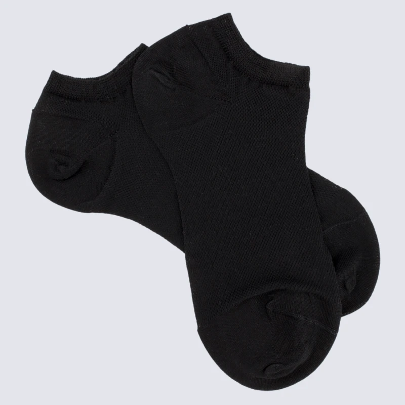 Socquettes Doré Doré, Socquettes Petite Resille Femme En Coton Noir – Image 2