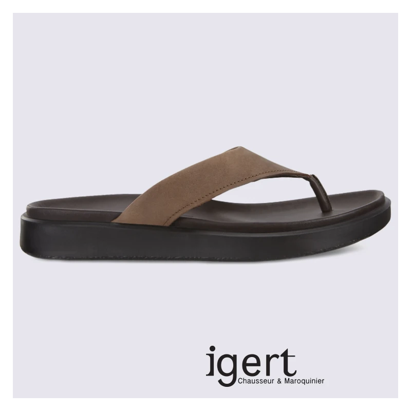 Tongs Ecco, Tongs Homme En Cuir Marron