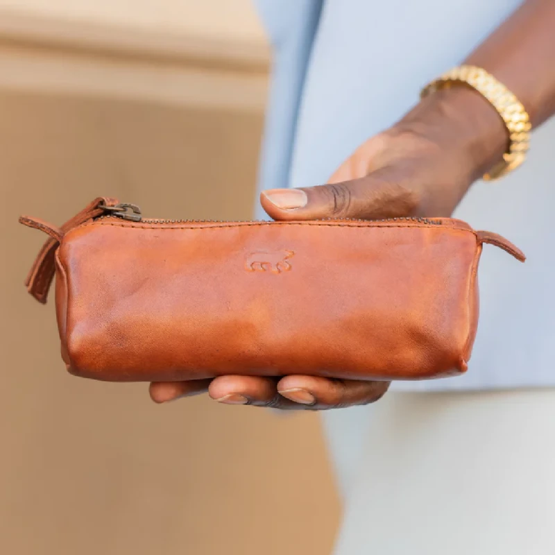 Trousse Bear, Trousse Tito Unisexe En Cuir Cognac – Image 3